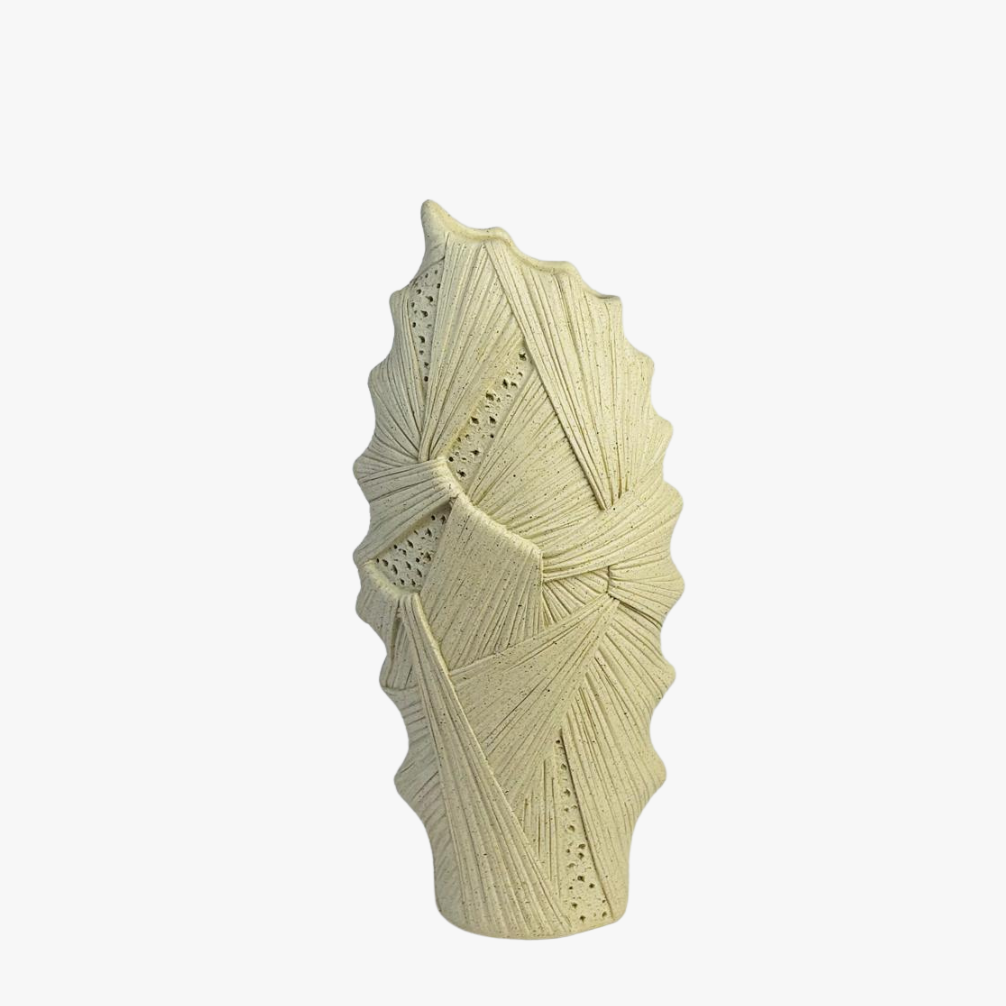 Sculptural Textured Sandstone Vase