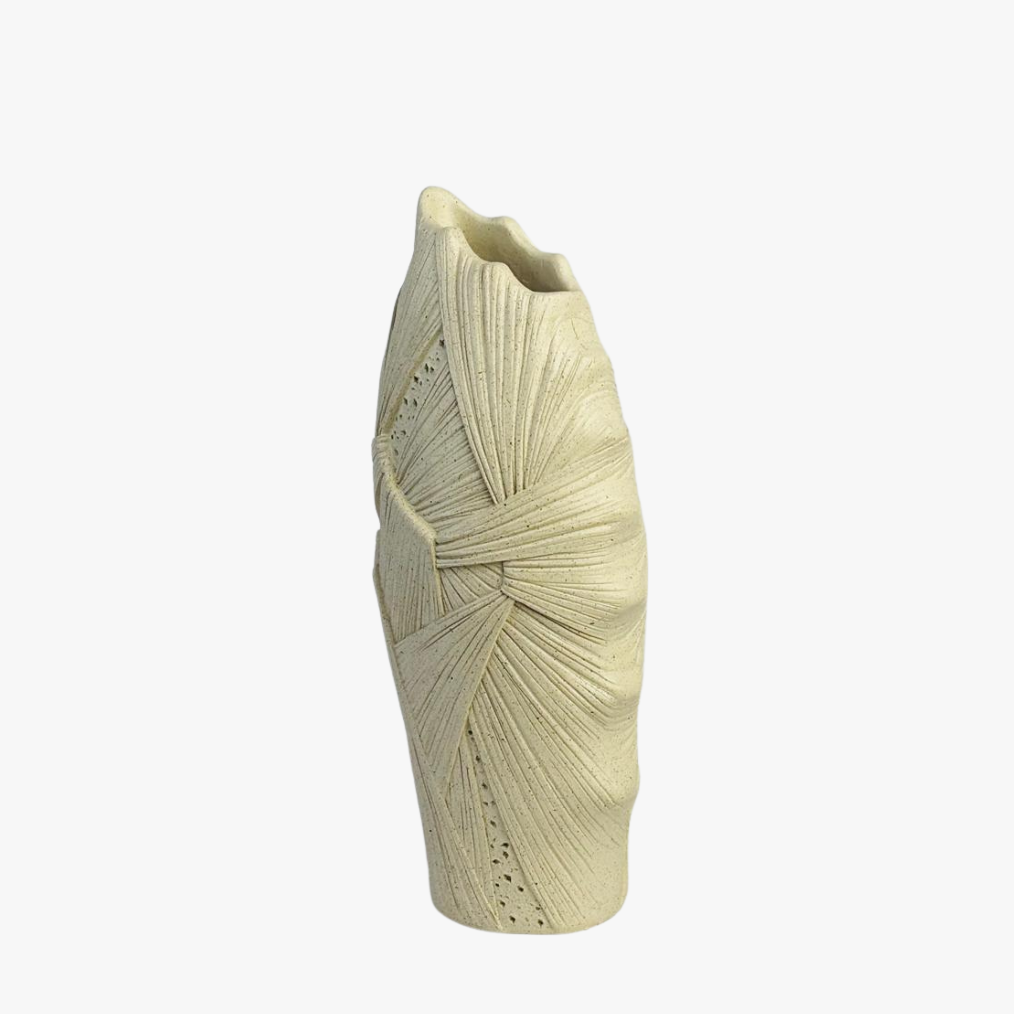 Sculptural Textured Sandstone Vase