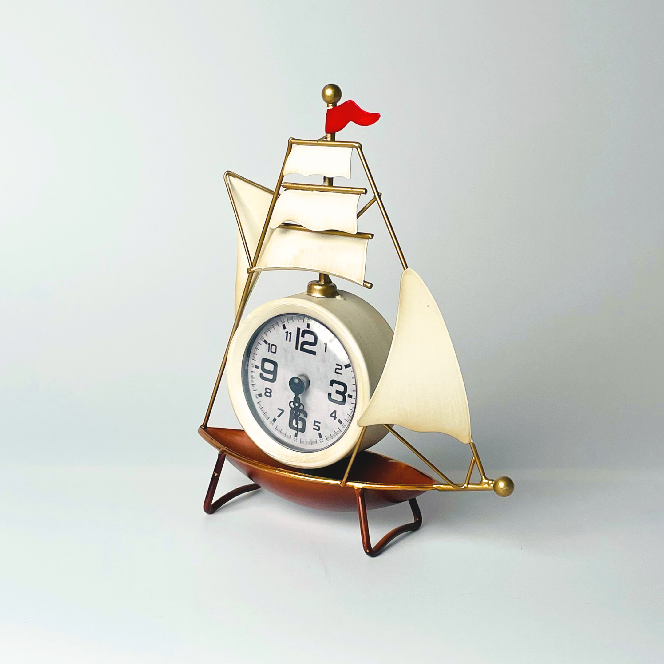 Majestic Boat Table Clock Showpiece