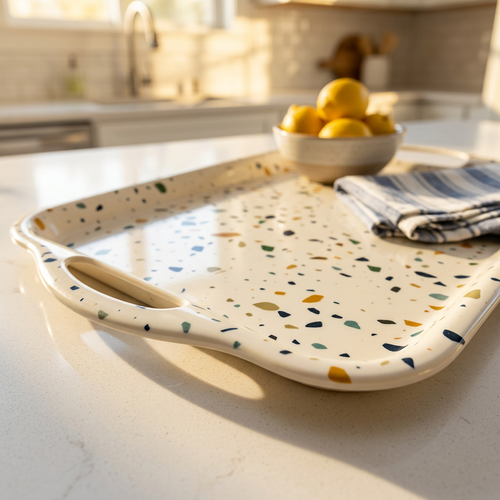 Terrazzo Pattern Rectangular Serving Tray