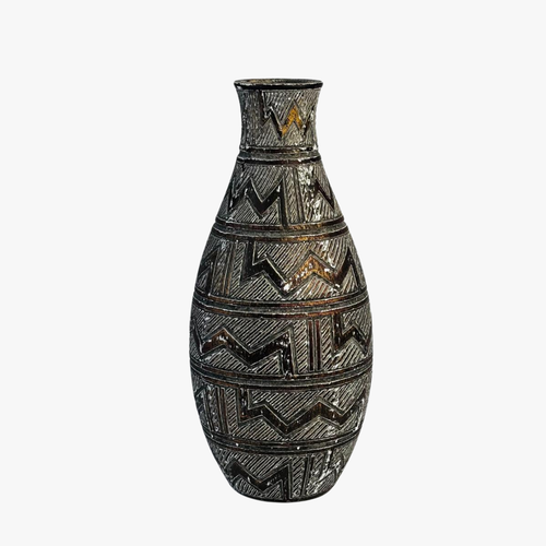 Magestic Distressed Charcoal Vase