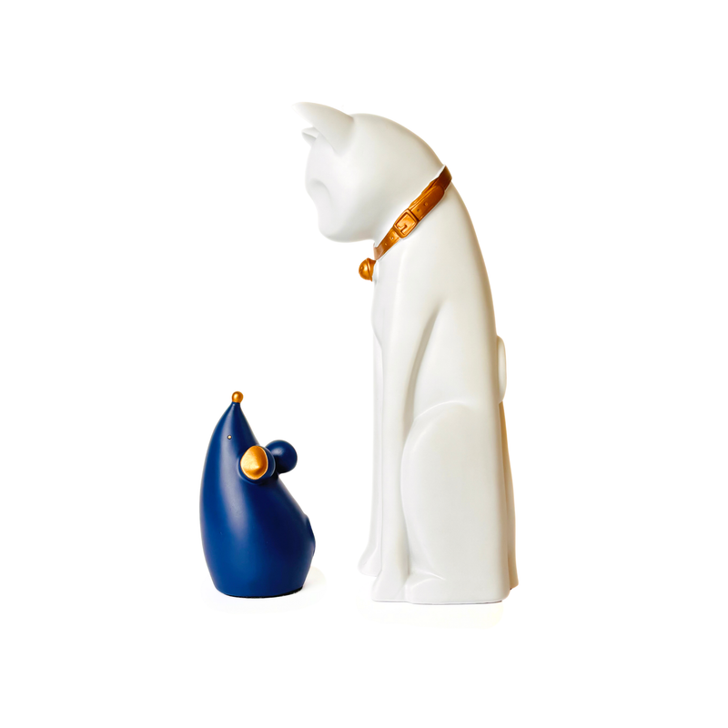 Opulent Cat & Mouse Showpiece