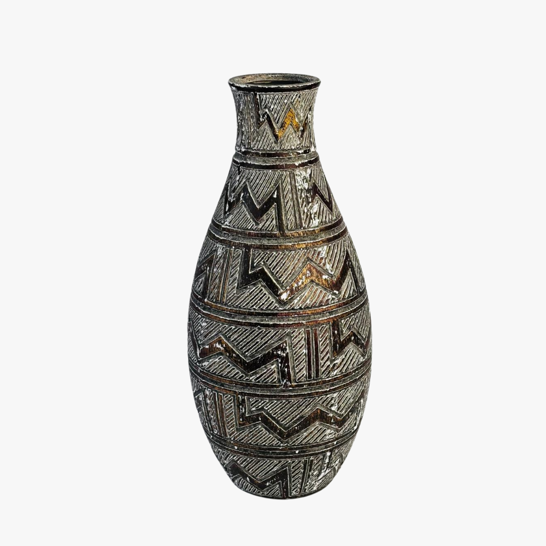 Magestic Distressed Charcoal Vase