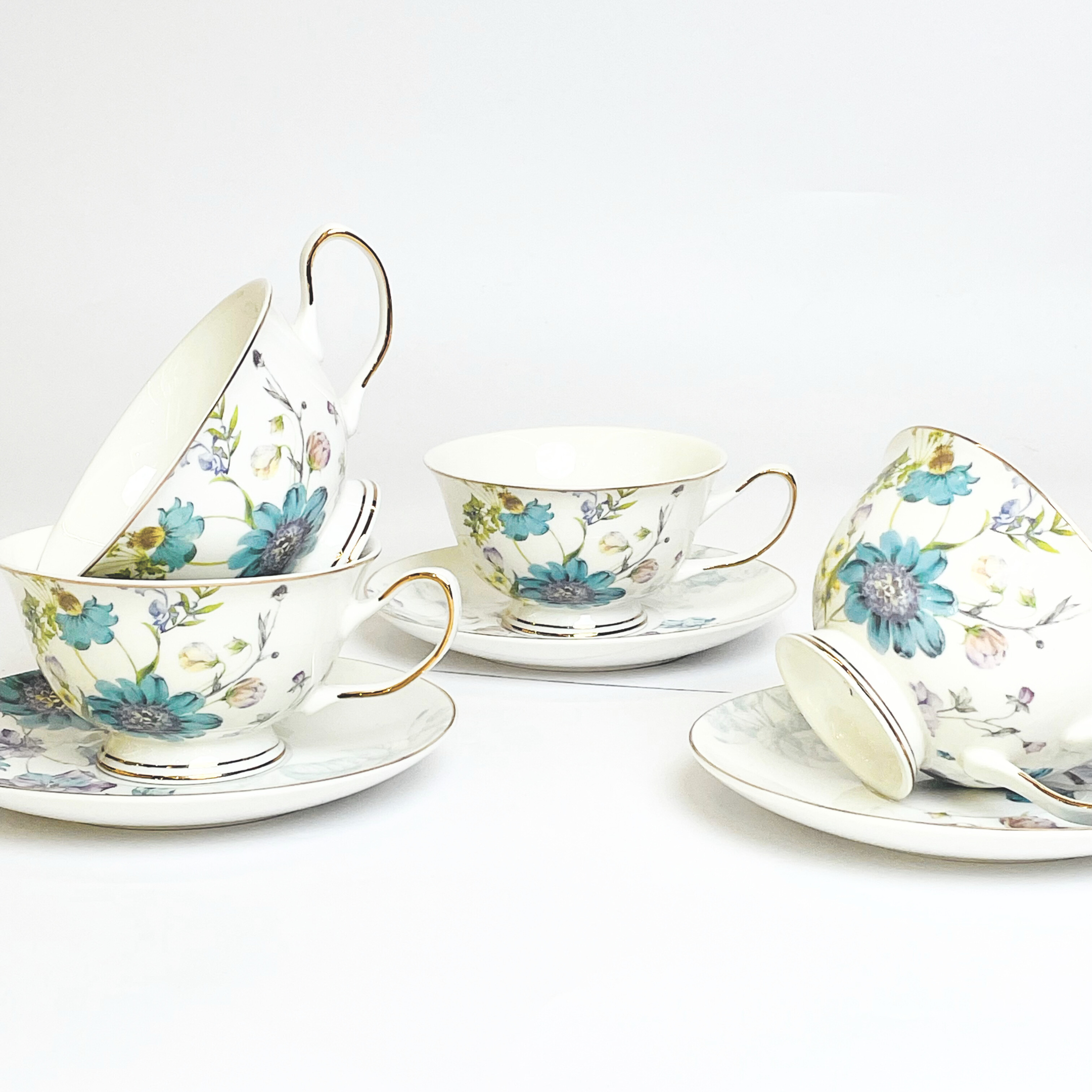 Luxury Tea Time Cup & Saucer Set- Set of 12