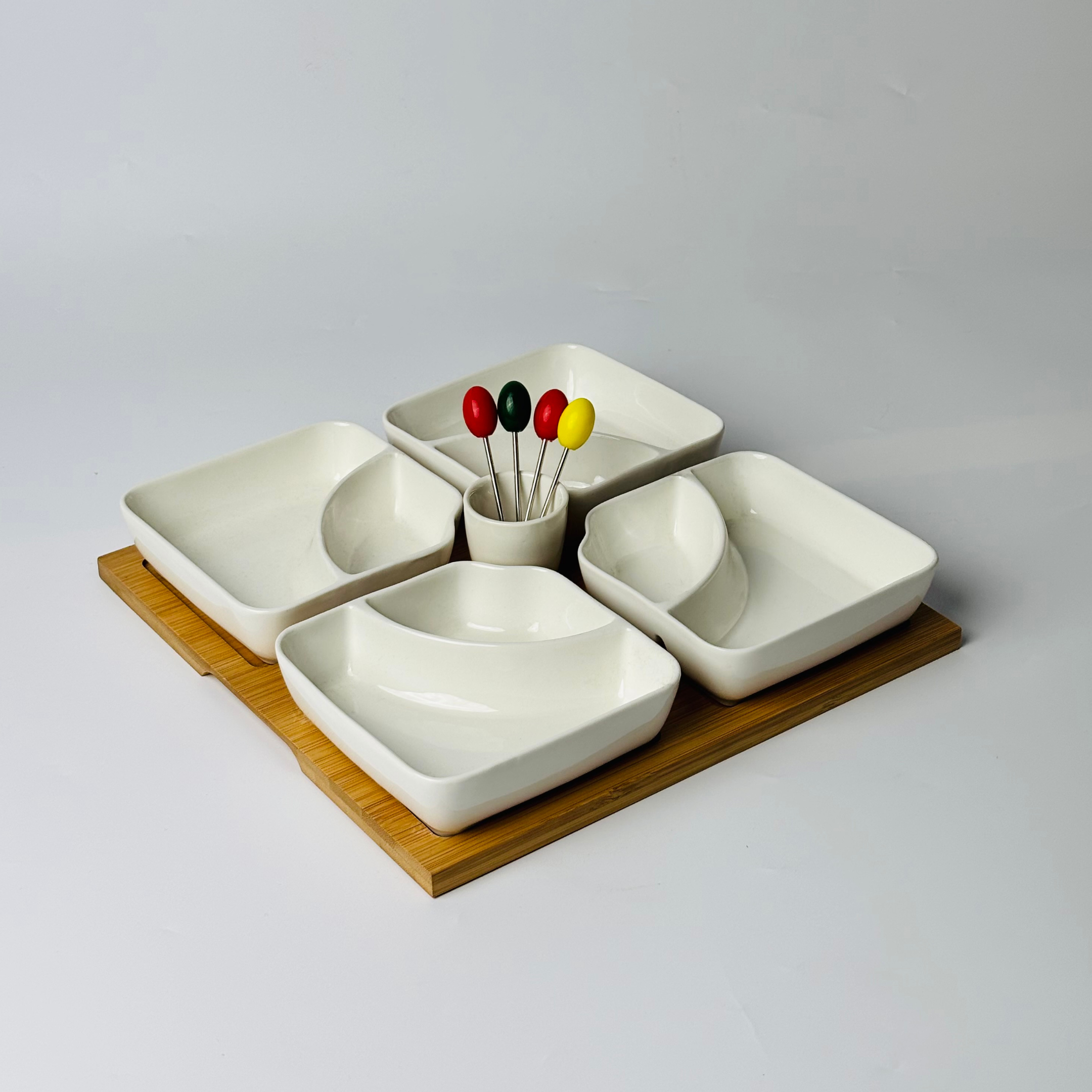 Ceramic Serving Bowls With Tray