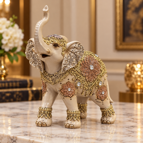 Royal Floral Mandala Elephant Showpiece