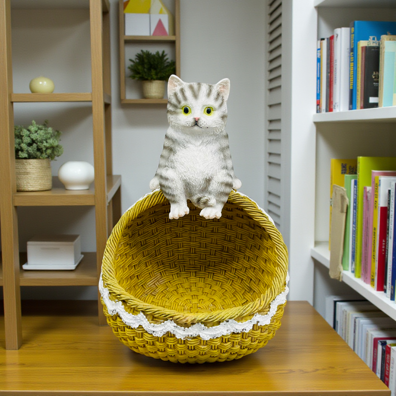 Cat Design Decorative Basket Cute Storage & Candy Holder