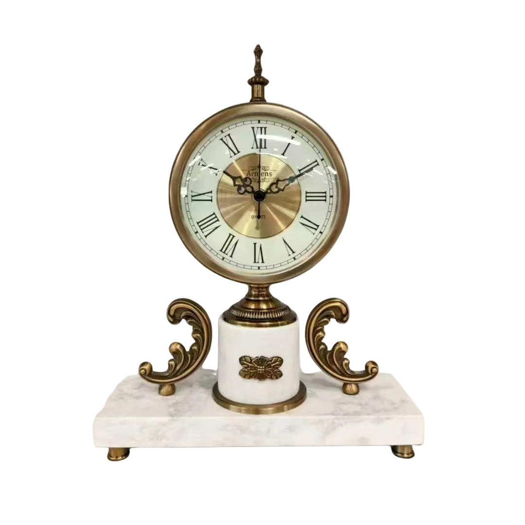 Antique Gold Finish Table Clock