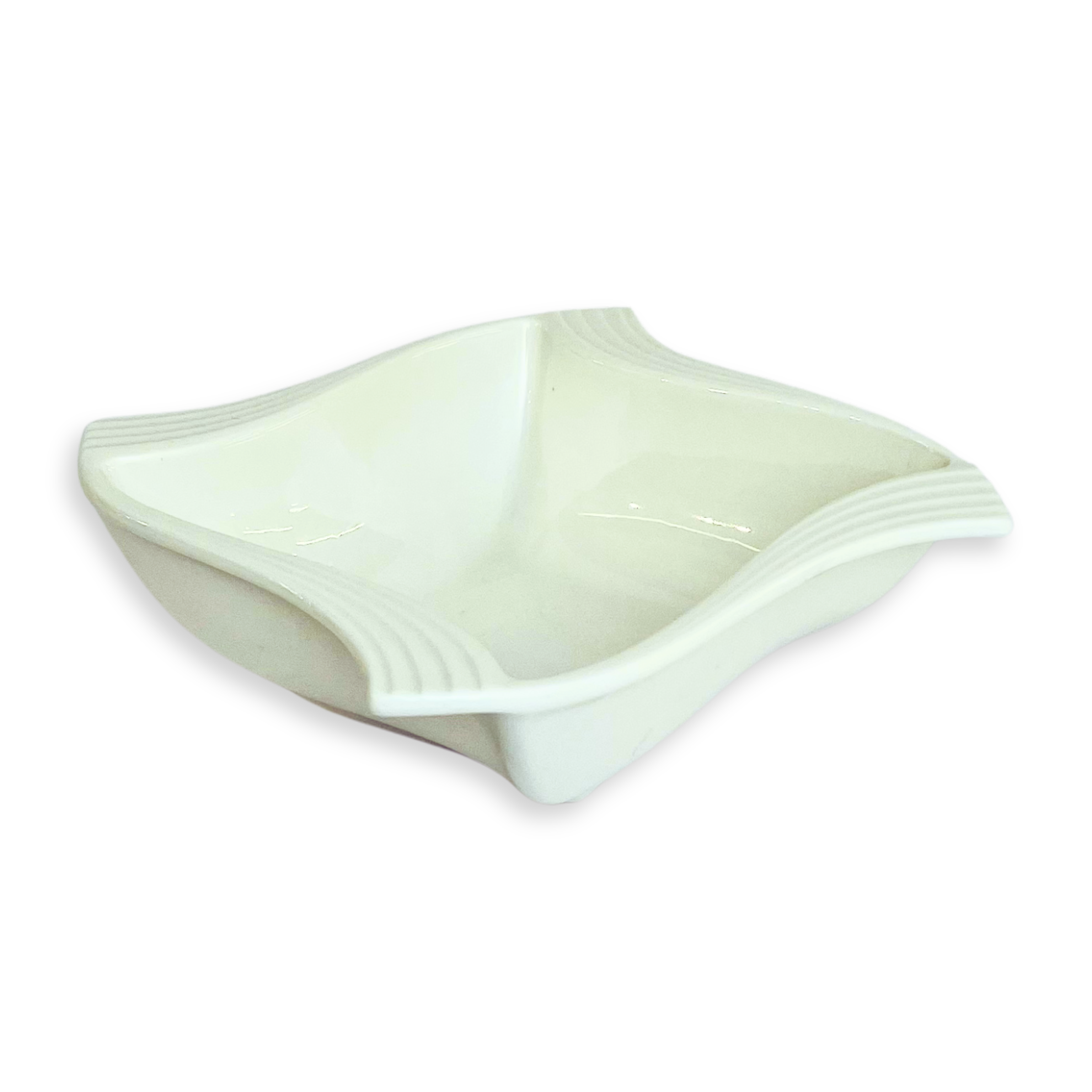Modern Curve – White Ceramic Serving Bowl