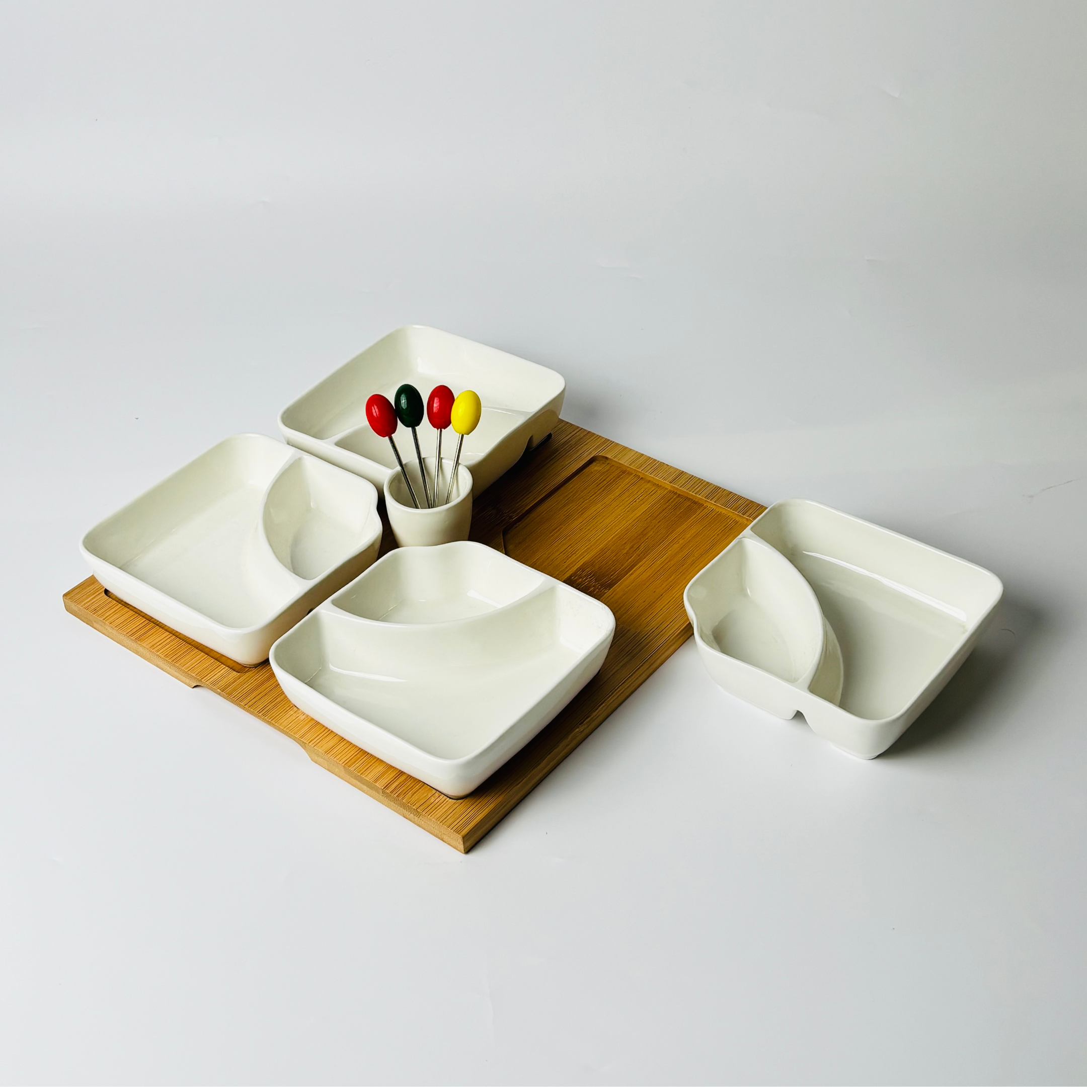 Ceramic Serving Bowls With Tray