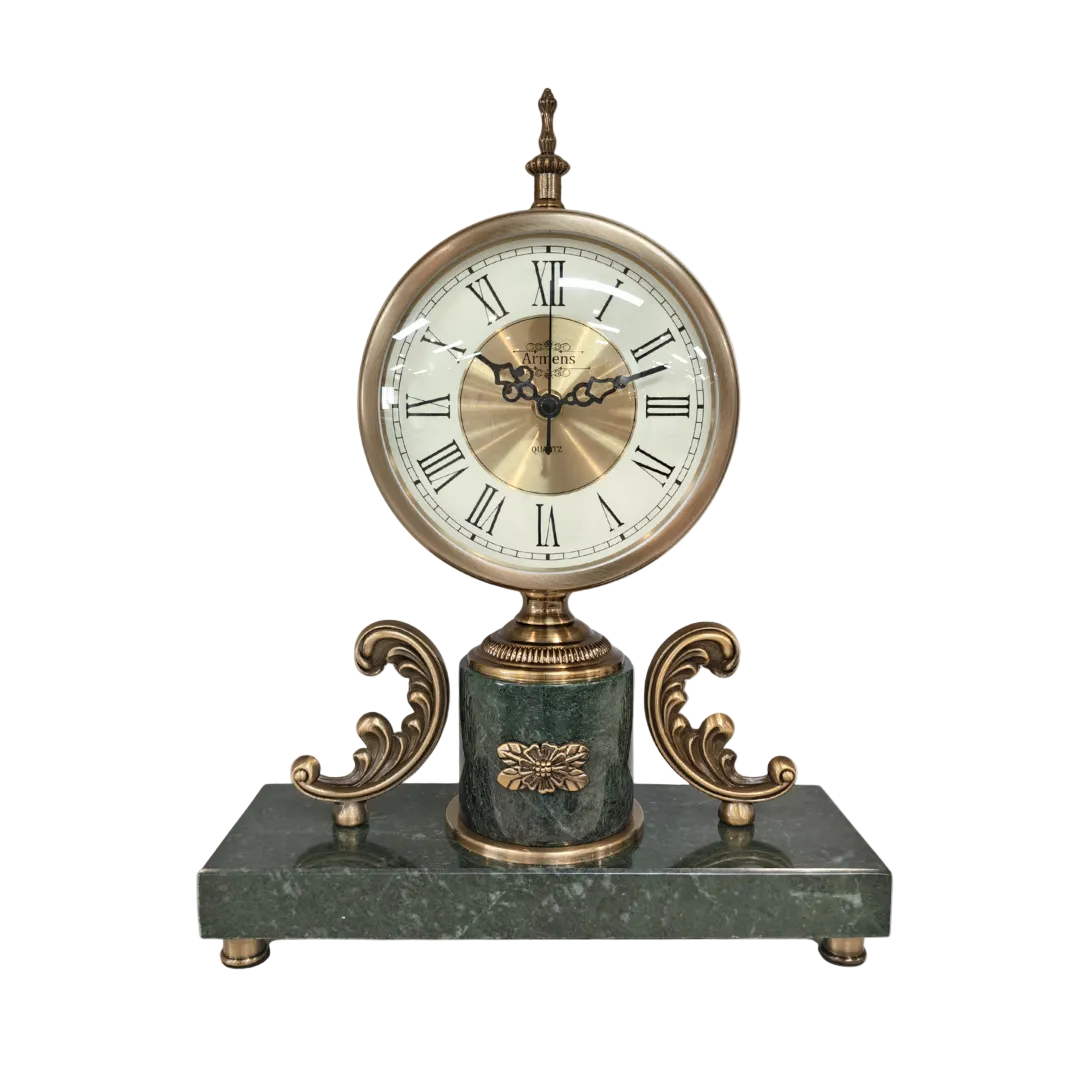 Antique Gold Finish Table Clock