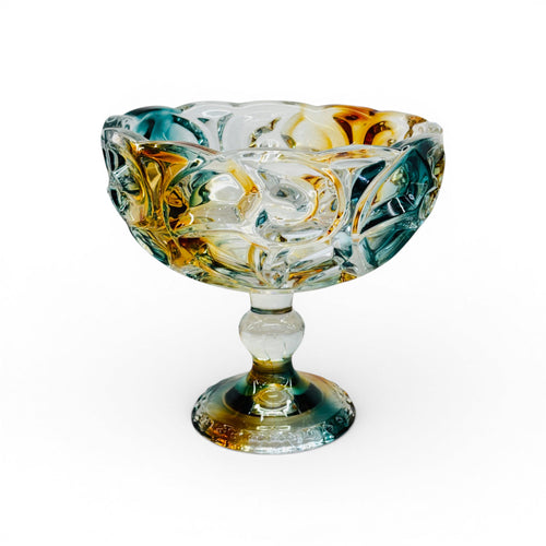 Elegant Bloom Glass Pedestal Bowl