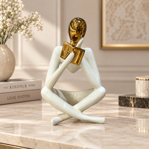 Luxury Ceramic Seated Reader Figurine