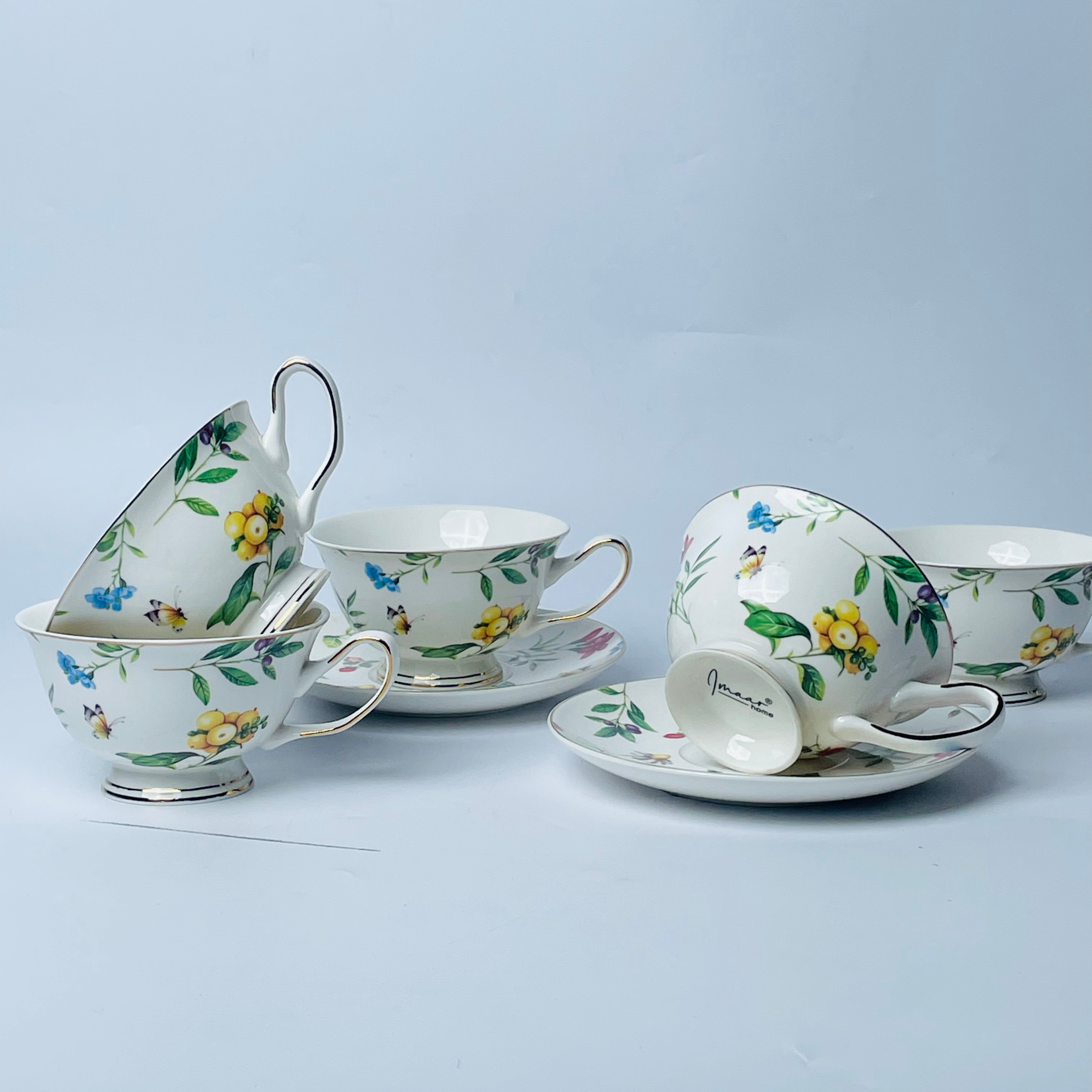 Charming Floral Gift Tea Cup Set- Set of 12