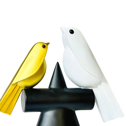 Golden & Ivory Birds Decorative Showpiece