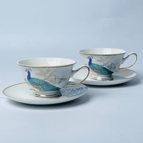 Ornate Blossom Cup & Saucer Set - Set of 6 (200 cc)