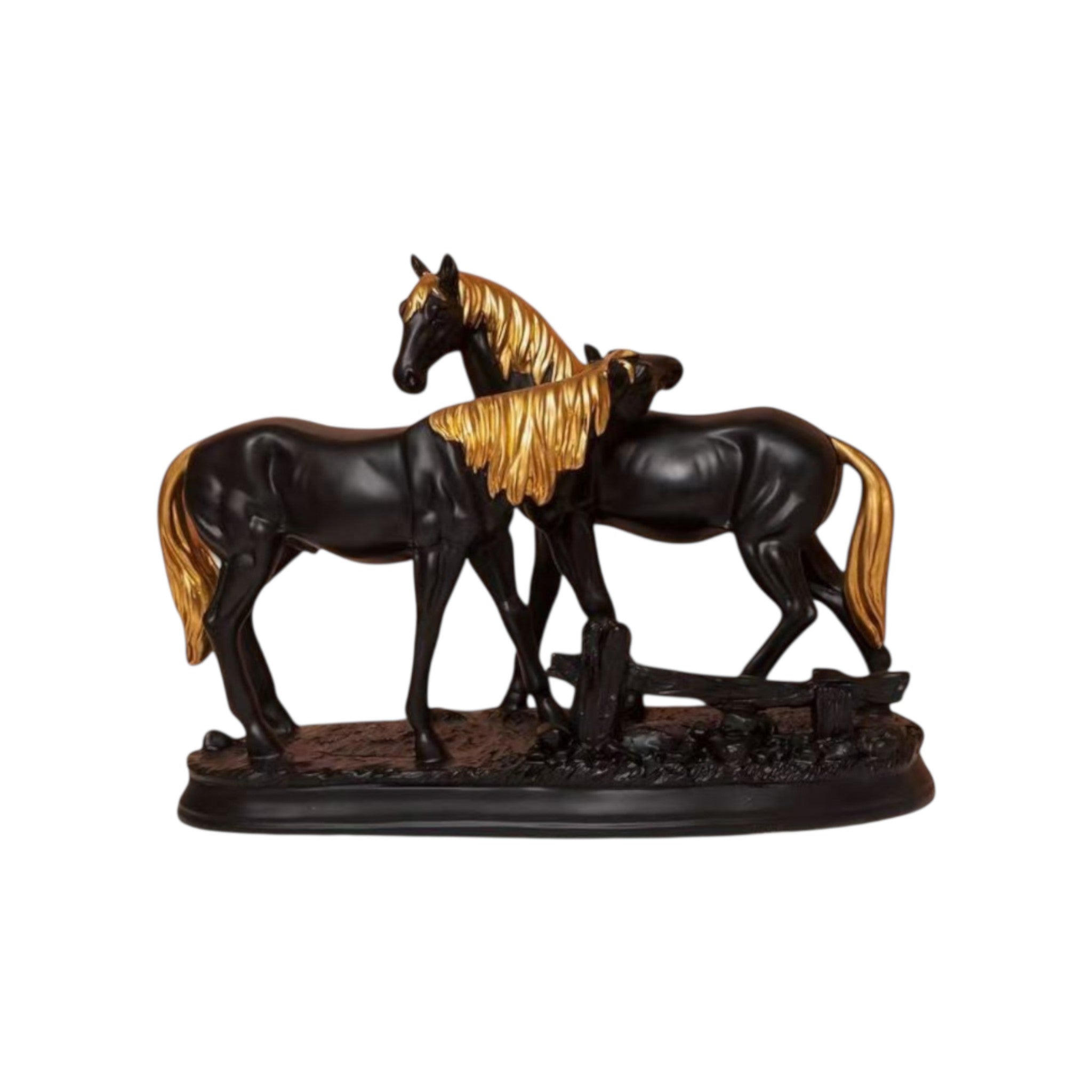 The Golden Bond – Majestic Horse Duo Figurine