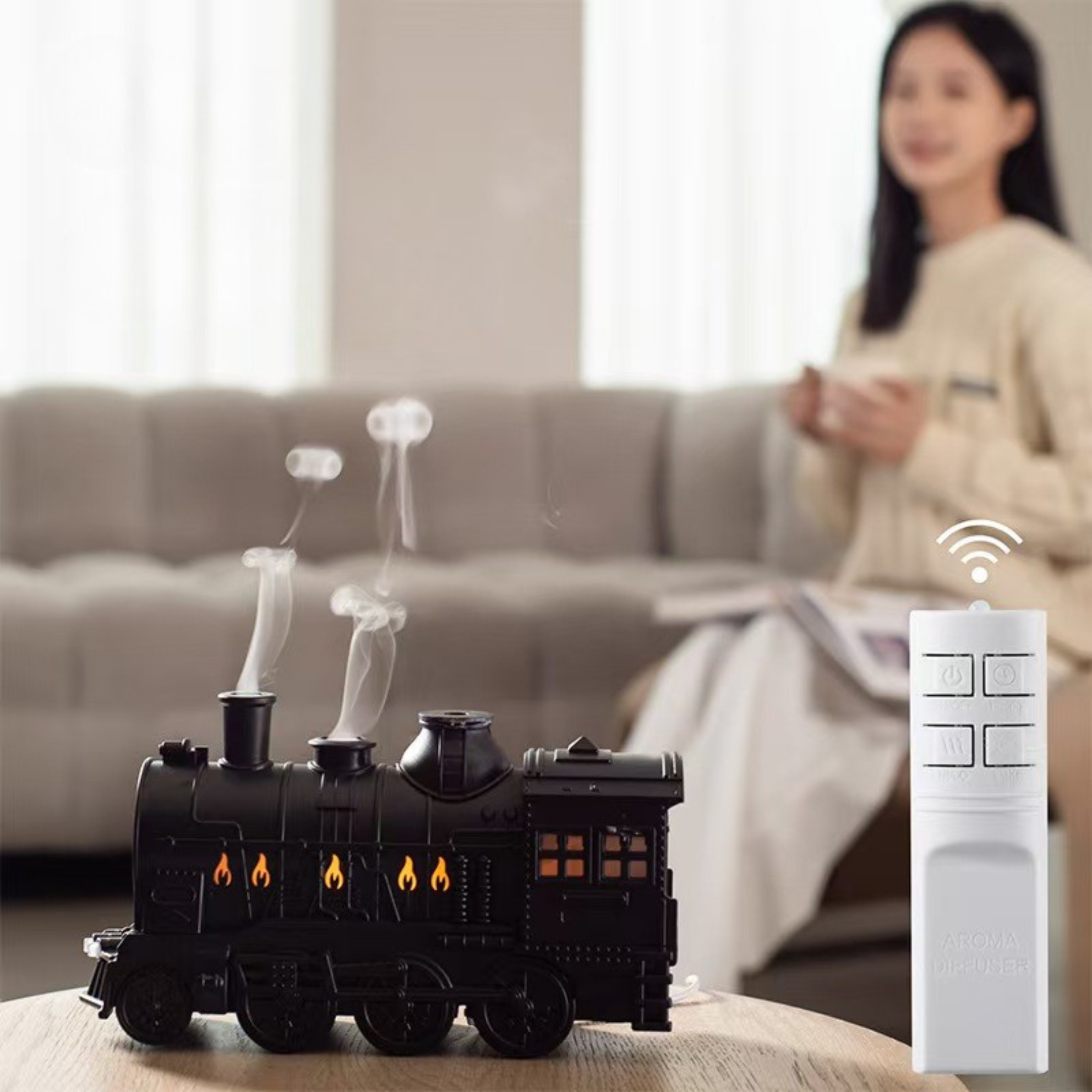 Voyage Aroma Diffuser Elegant Train Design with LED Ambience
