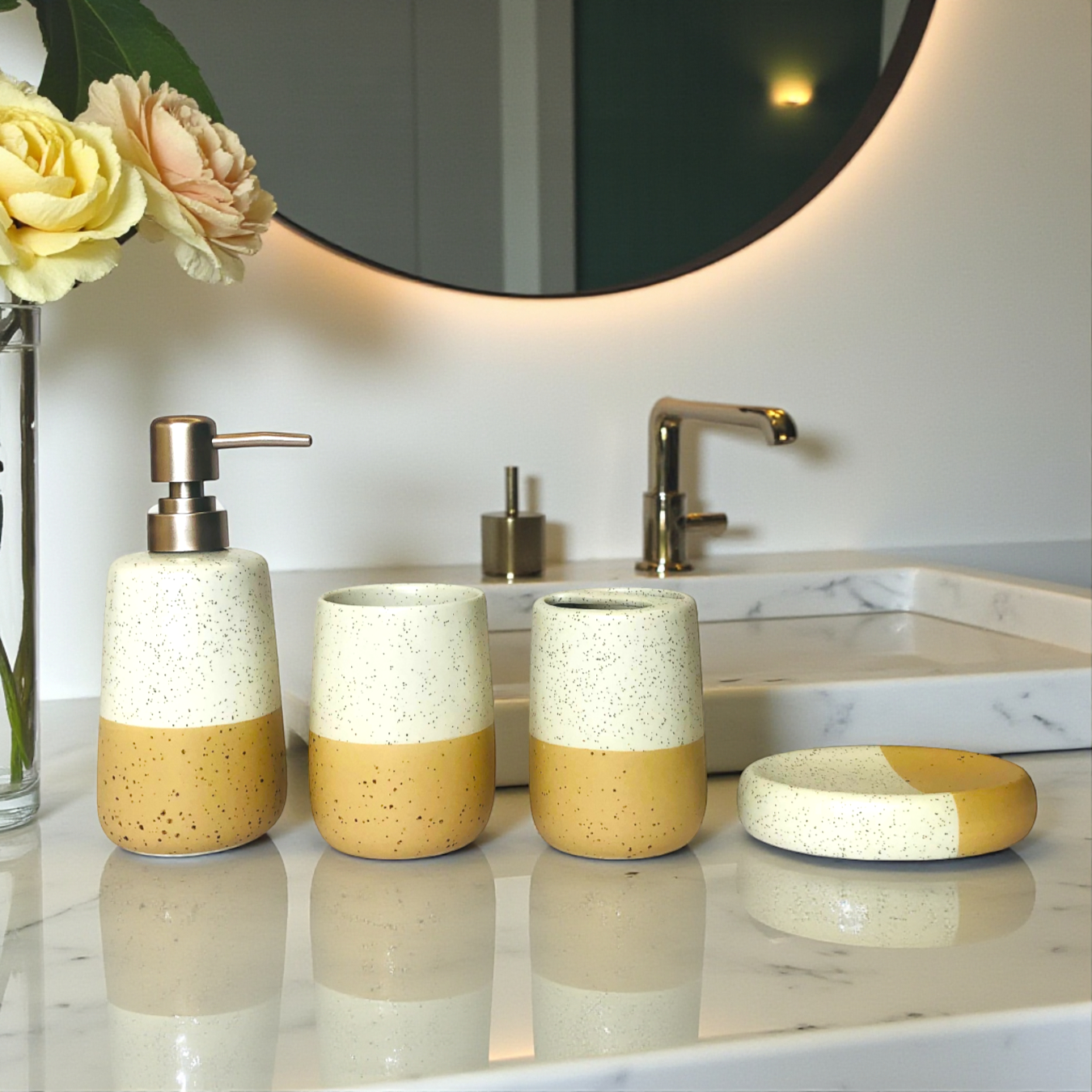 Aesthetic Bathroom Dispenser Set