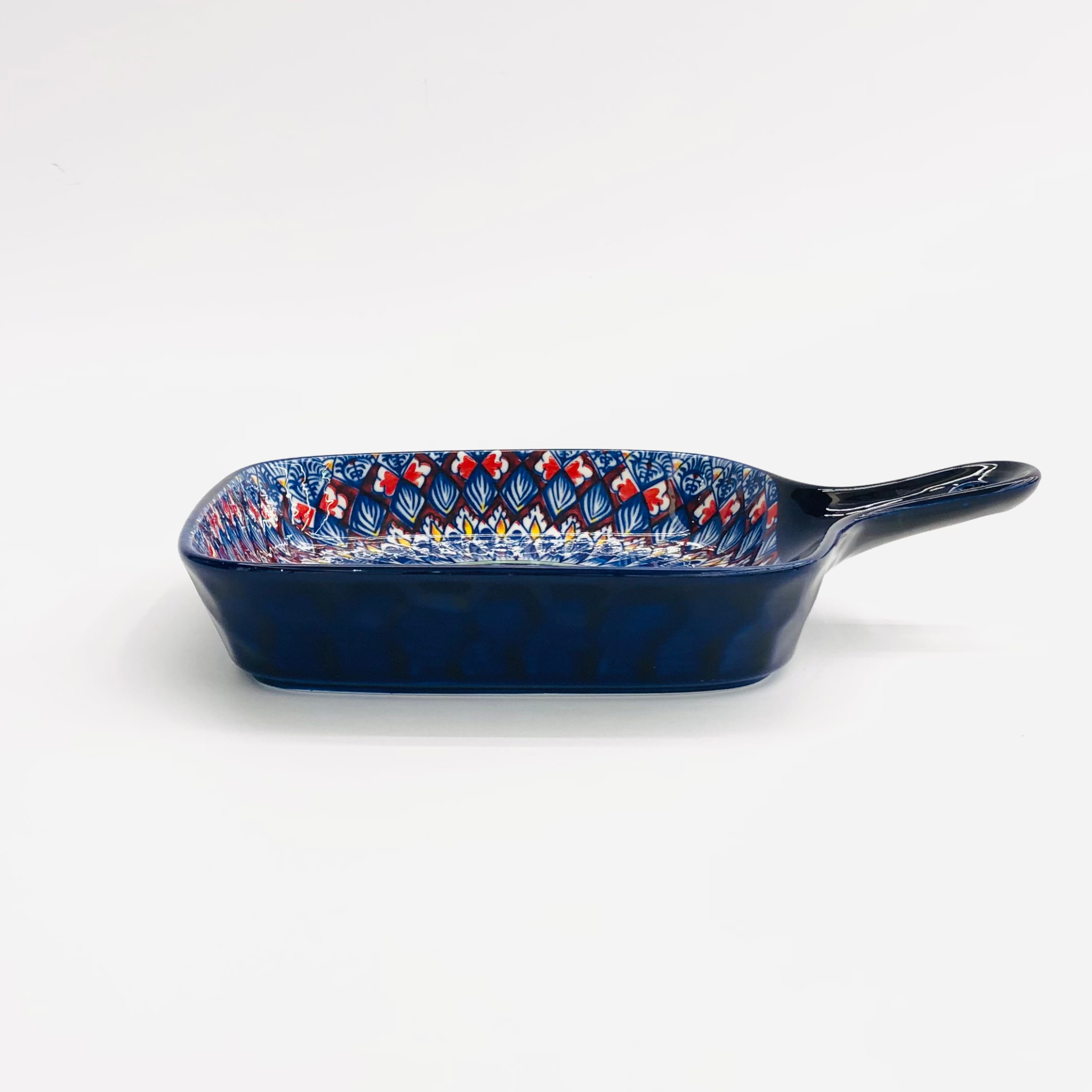 Turkish Ceramic Serving Platters – Vibrant & Royal Designs with Handles 6pcs Set