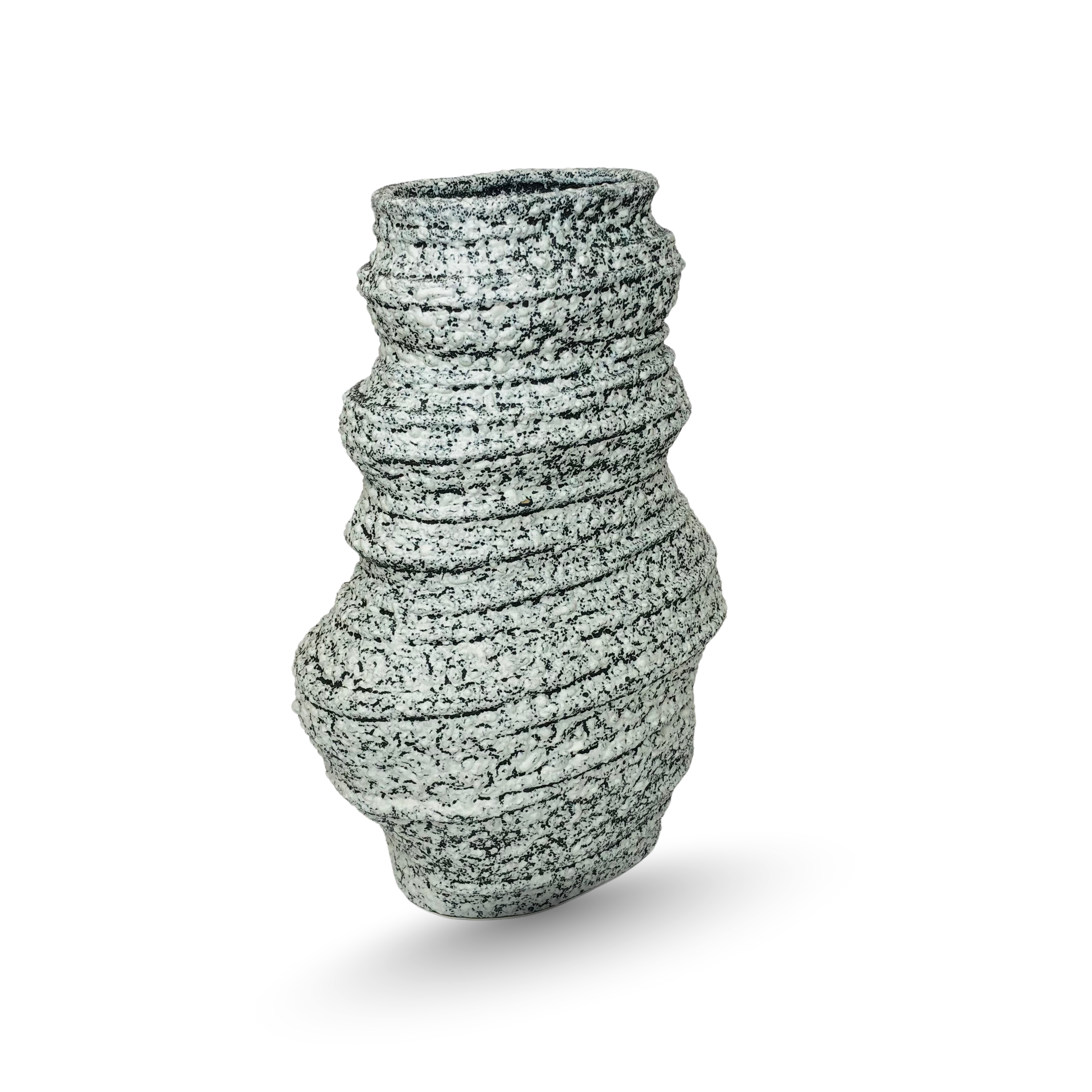 Textured Stone-Effect Ceramic Vase – Modern Abstract Design