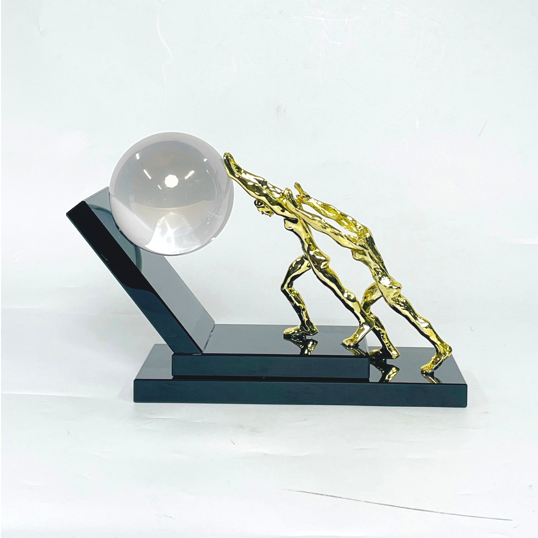 Golden Man Crystal Showpiece