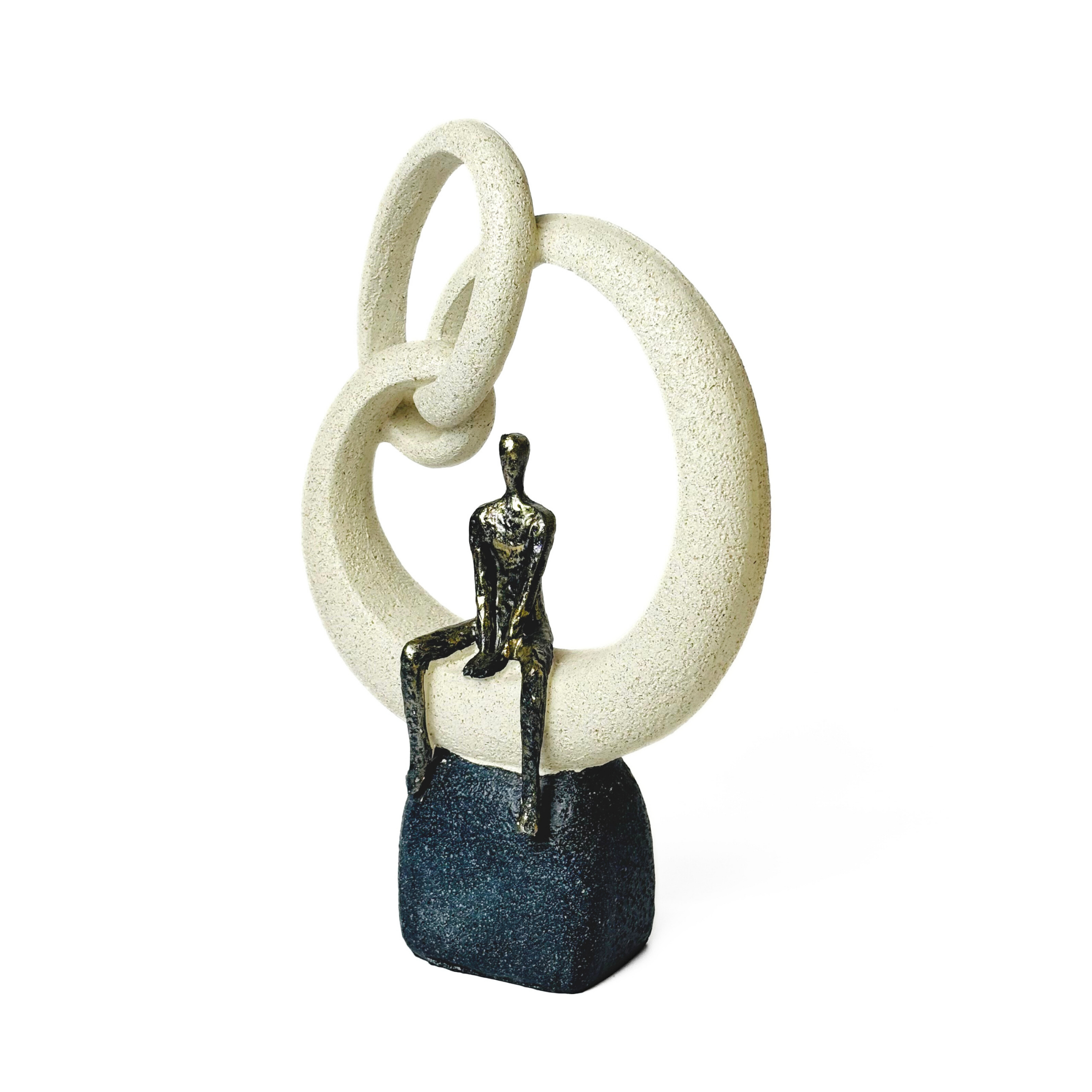 Modern Linked Rings Human Sculpture