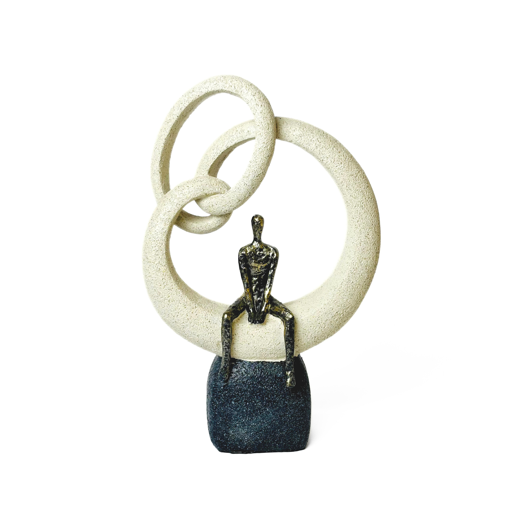 Modern Linked Rings Human Sculpture