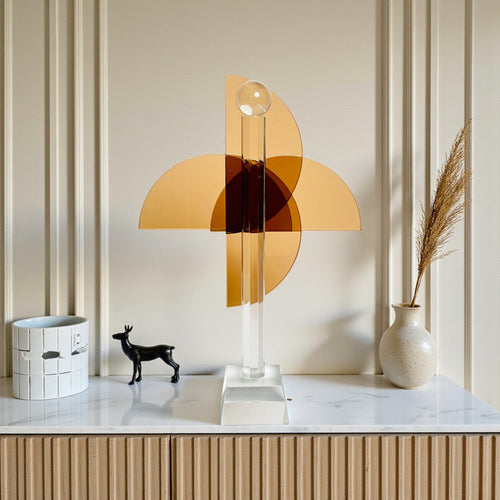 Cutted Circle Crystal Showpiece