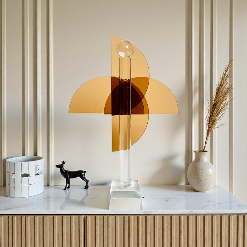 Cutted Circle Crystal Showpiece