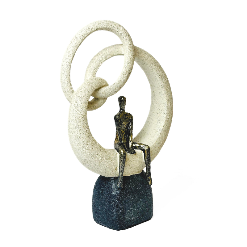 Modern Linked Rings Human Sculpture