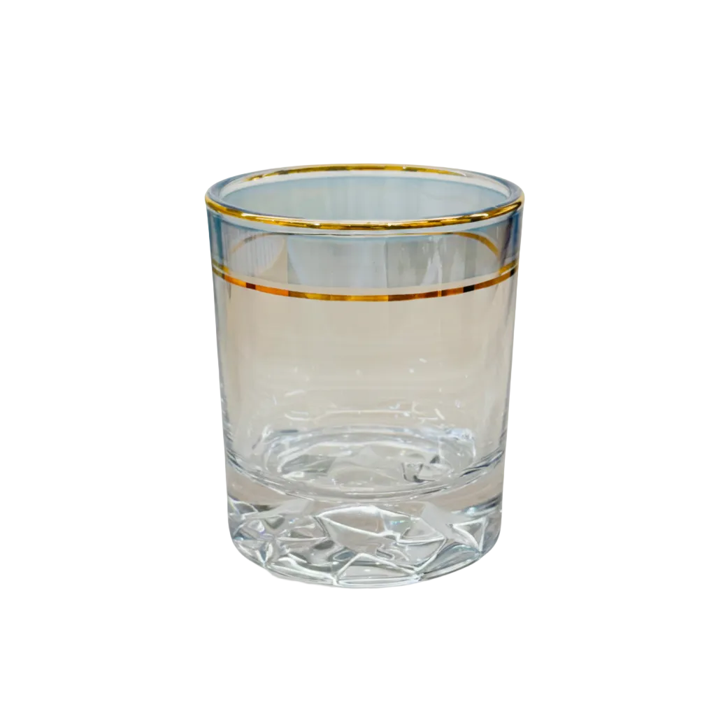 Modern Prism Gold Rim Glass Set of 6