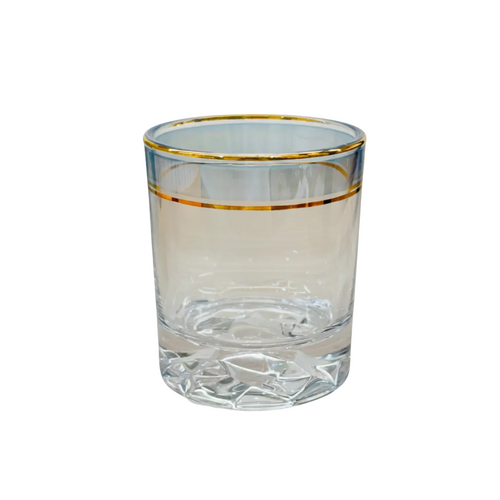Modern Prism Gold Rim Glass Set of 6