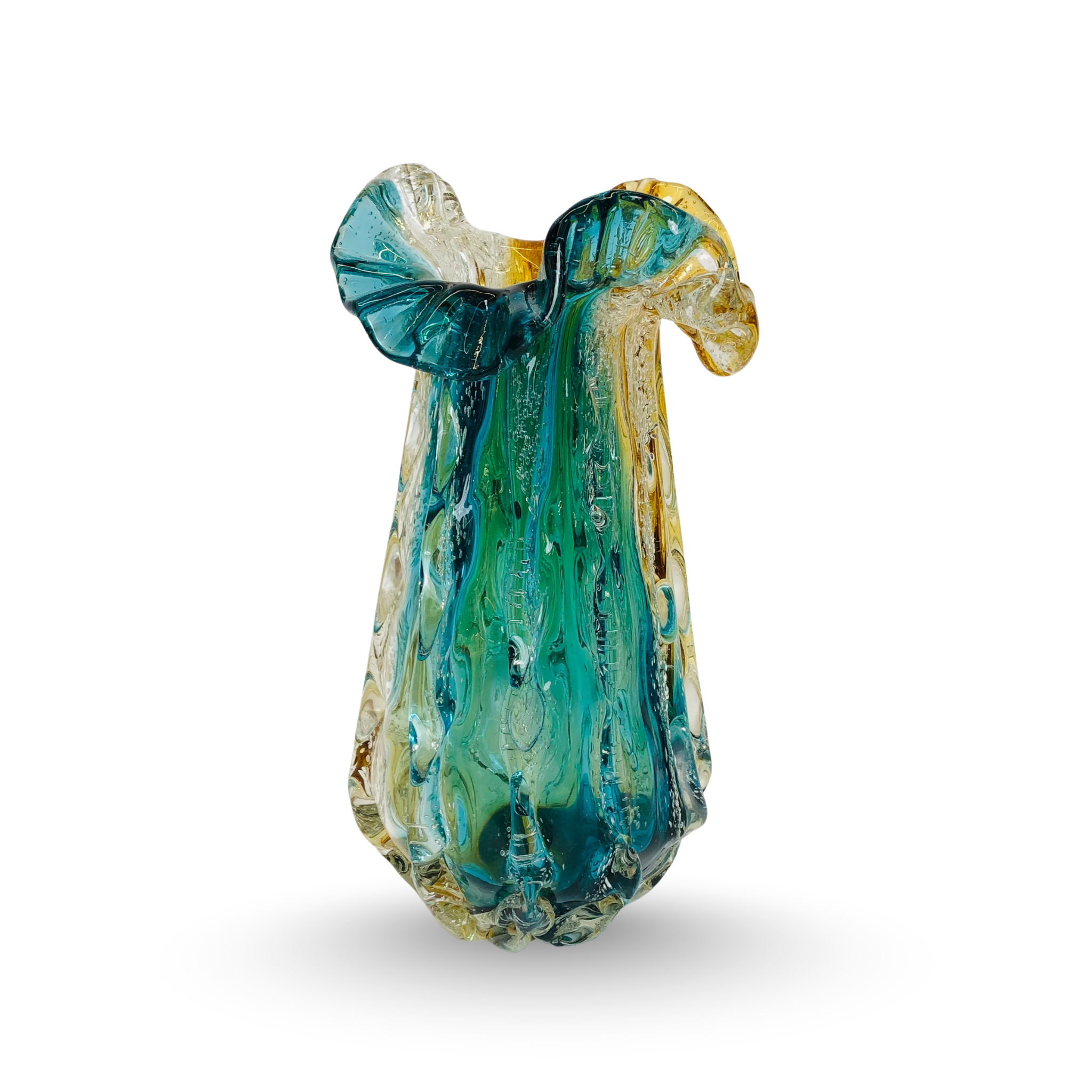 Elysian Waves – Exclusive Blue & Amber Glass Masterpiece