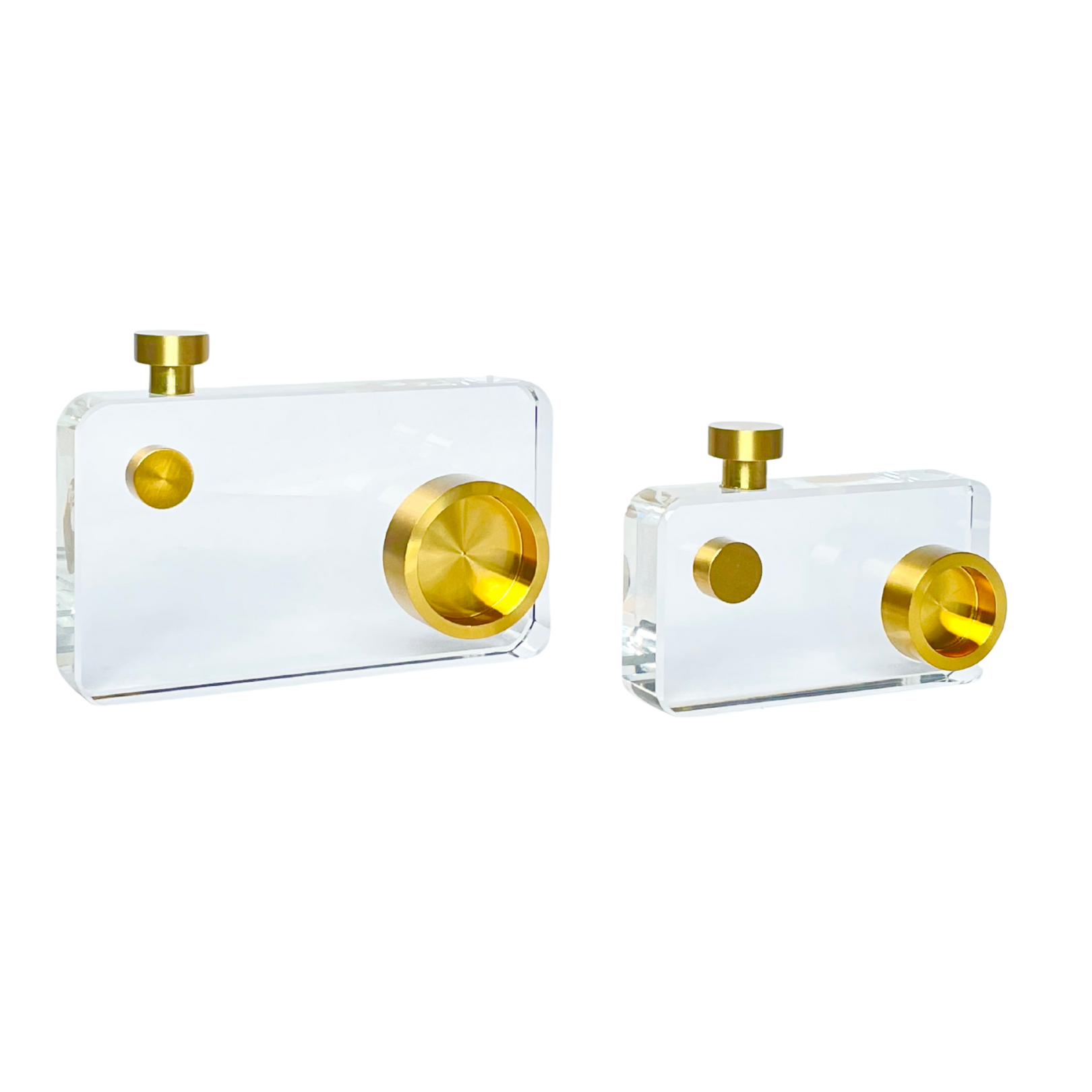 Modern Crystal Glass Camera Sculpture