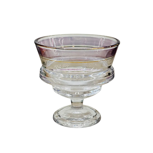 Modern Blue Gold Rimmed Glass Set of 6