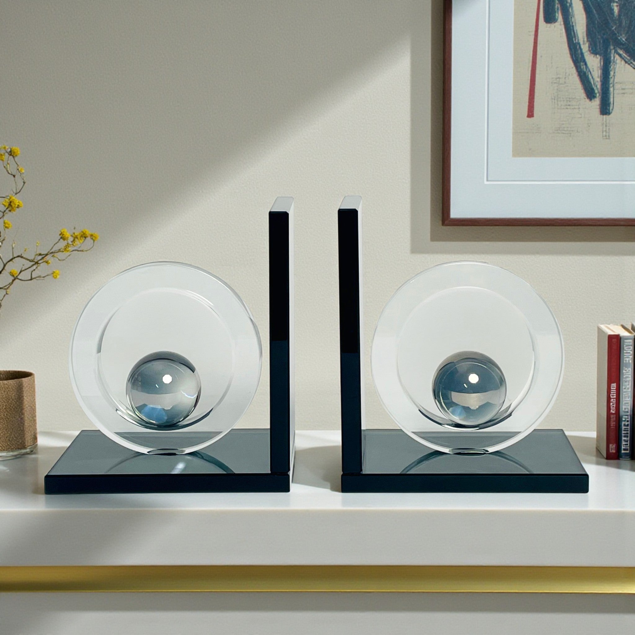 Crystal Ball Bookend Showpiece