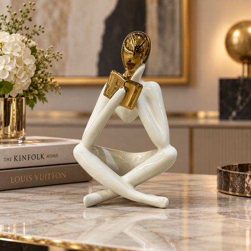 Luxury Ceramic Seated Reader Figurine