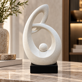 Abstract White Cradled Sphere Showpiece