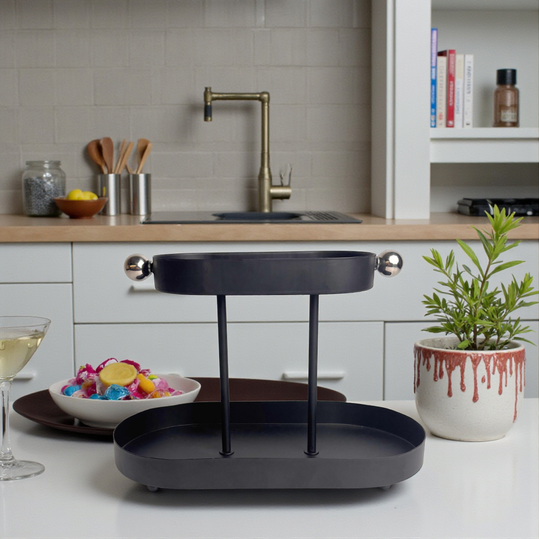 Opulent Black 2 Tier Tray