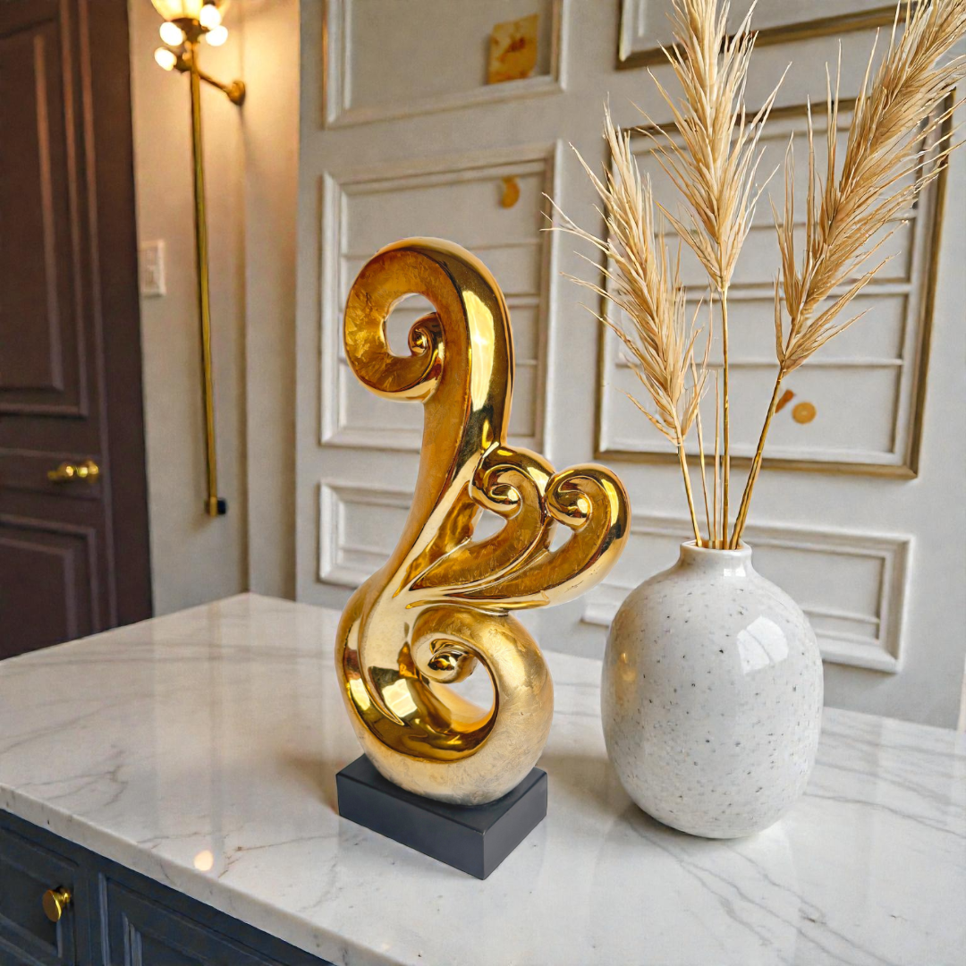 Elegant Abstract Golden Showpiece