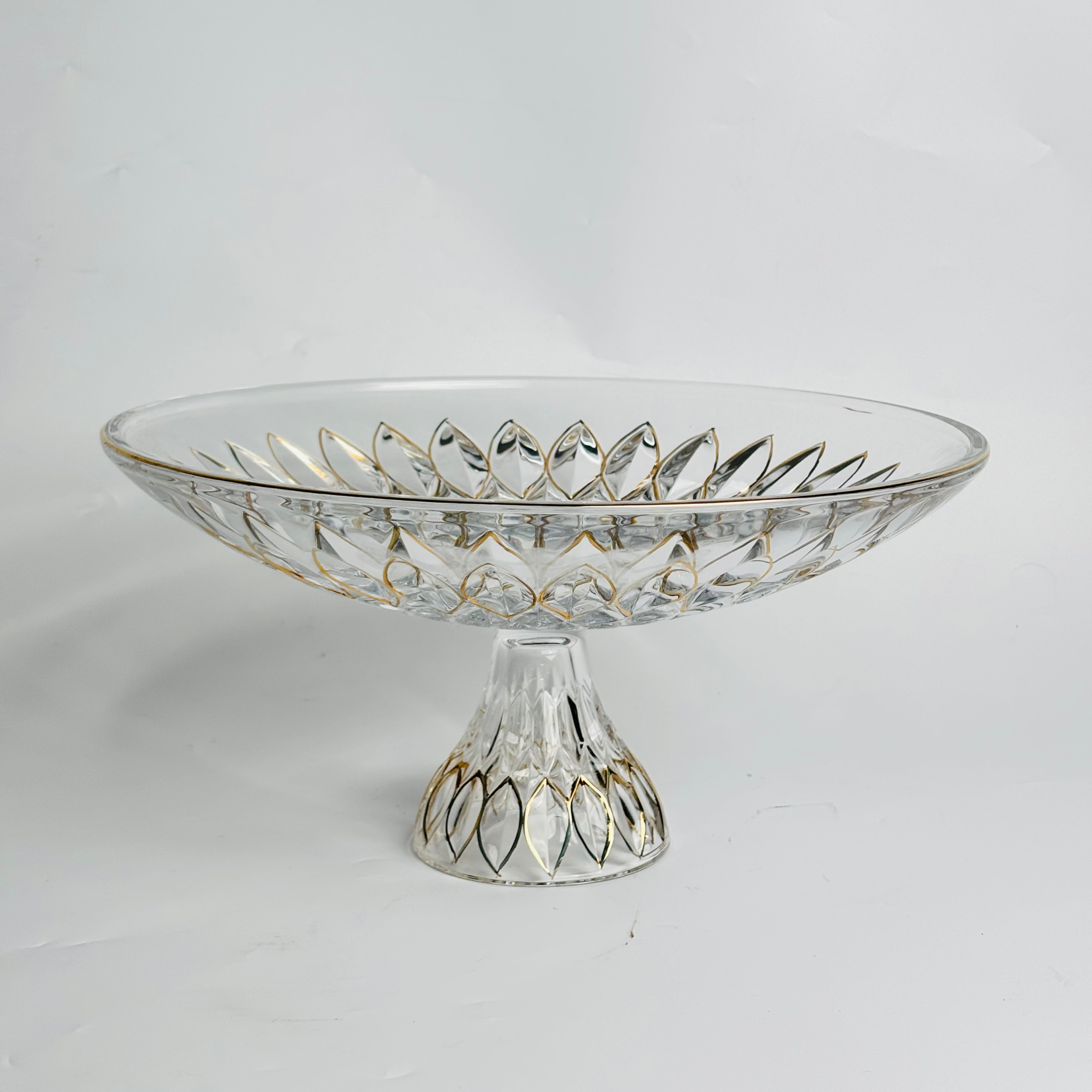 Crystal Dessert & Fruit Bowl – Golden Rim Finish