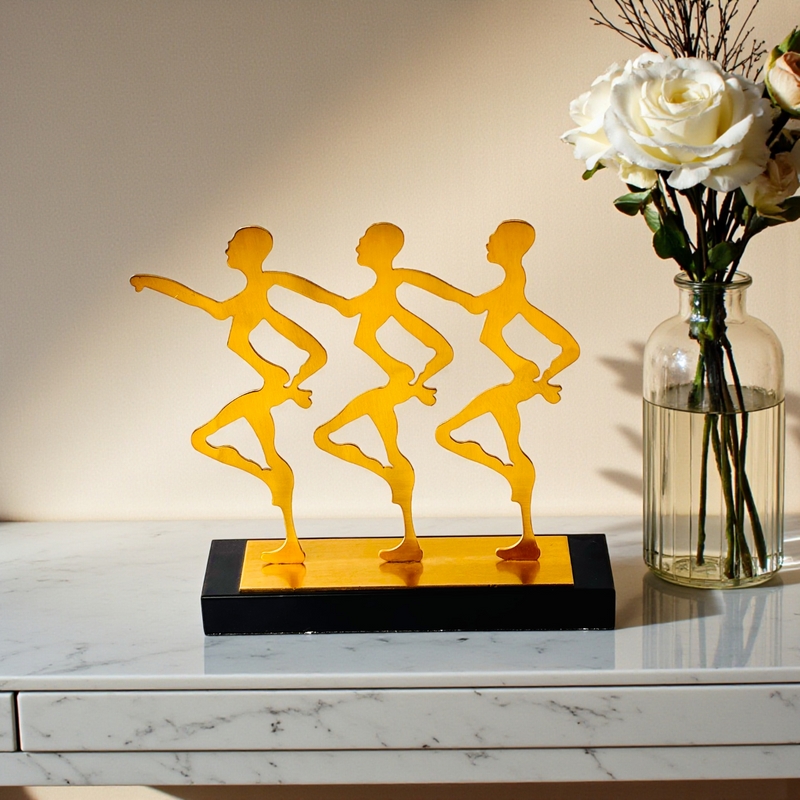 Golden Abstract Sculpture