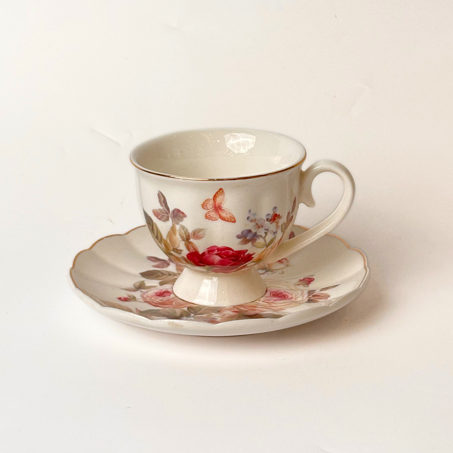 Charming Floral Tea Cup Set- Set of 12