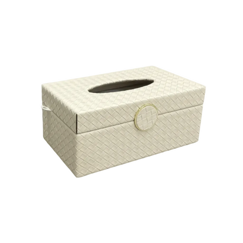 Geometric Woven Facial Tissue Box