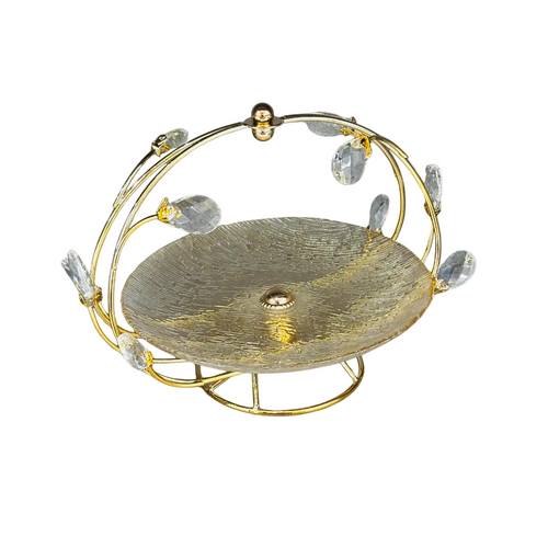 Elegant Crystal Gold Serving Platter