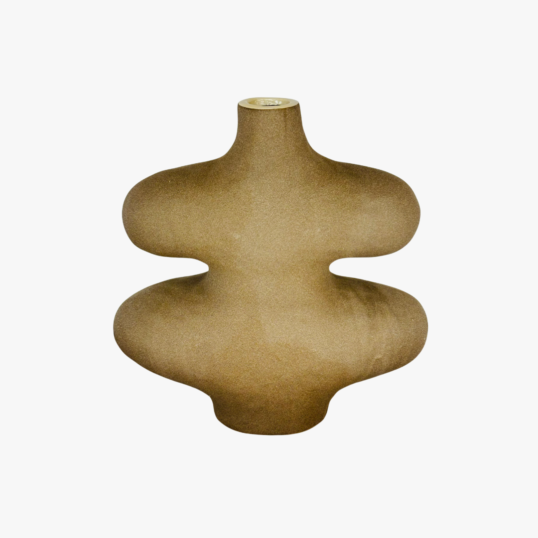 Oatmeal Textured Abstract Ceramic Vase