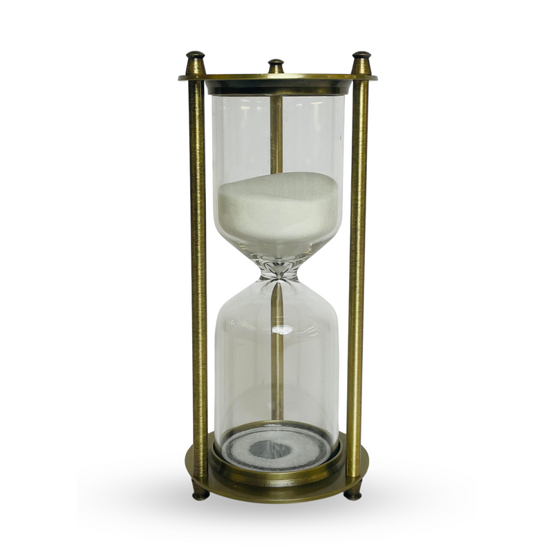 Elegant Golden Hourglass Timer – Glass & Metal Finish