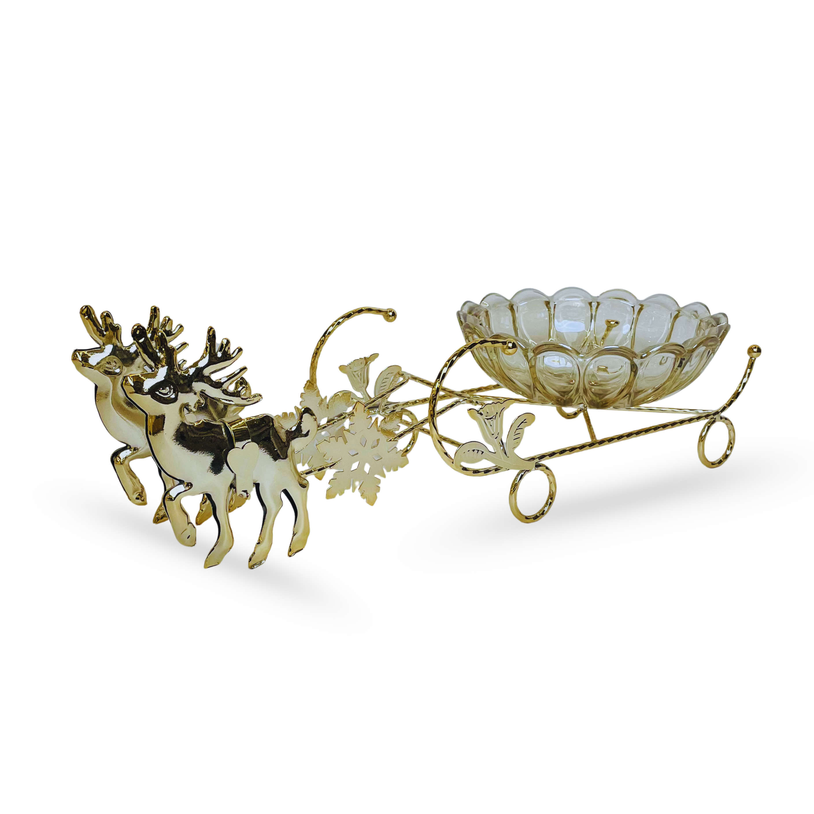 Winter Majesty – Decorative Reindeer Sleigh Bowl