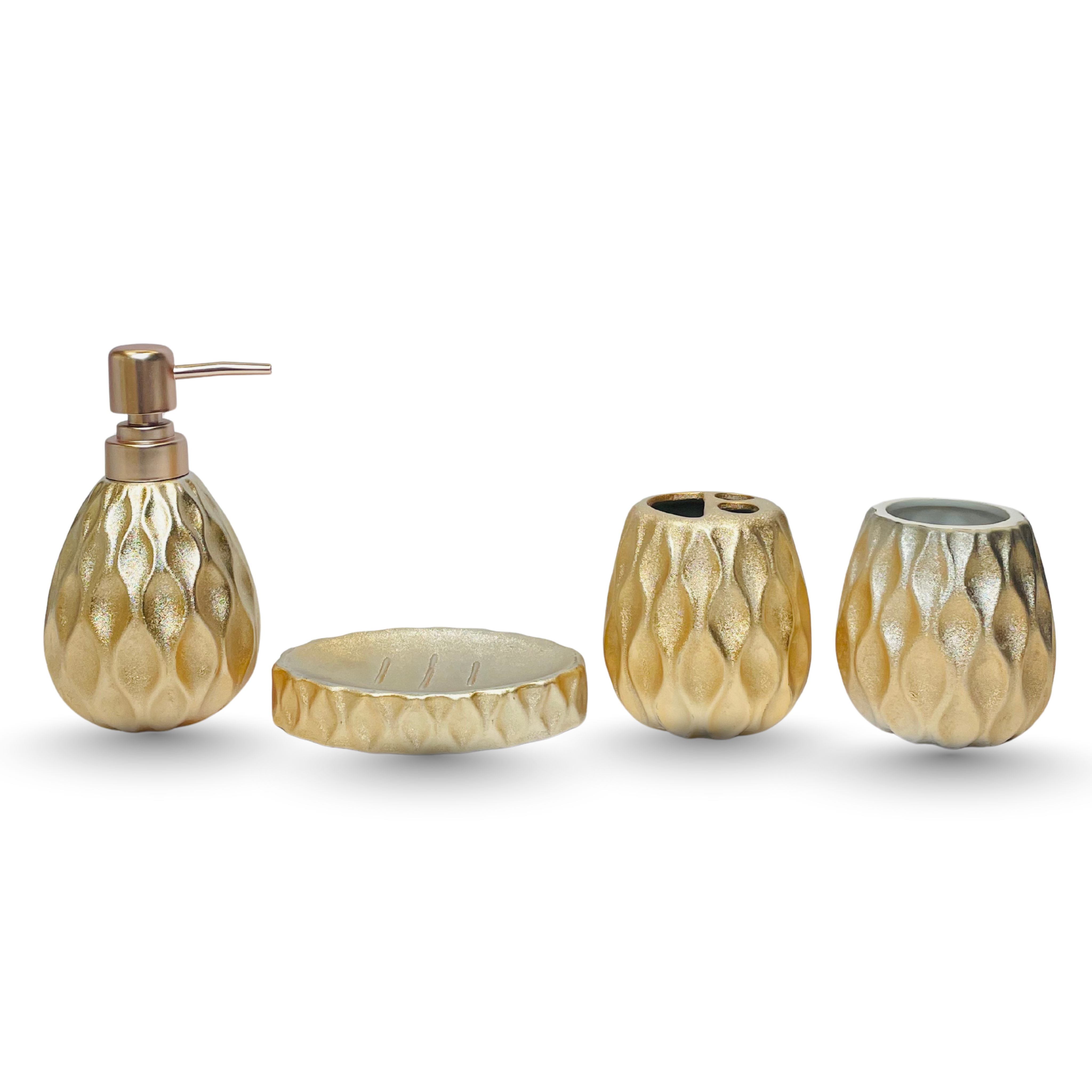 Aurora Silver & Gold – 4-Piece Luxury Bathroom Accessory Set